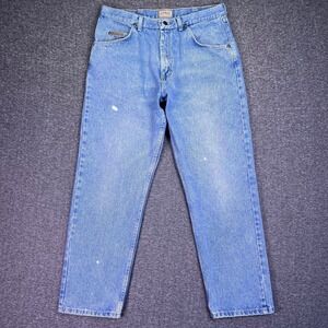 Schmidt Workwear Jeans Mens 34x29 Blue Straight Leg Rugged Denim Utility‎ Pant